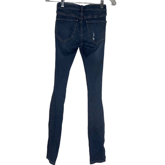 Hollister mid rise jean leggings skinnies distressed dark wash sz 00r 23 - Picture 2 of 6